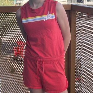 Nike Women’s Small Romper Athleisure Retro Stripe Lounge One Piece